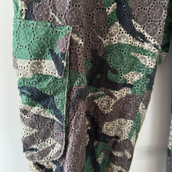 Guess Camo Crochet Cargo High Rise Joggers Pants Womens Size 30 NWOT RARE Boho - Picture 7 of 16